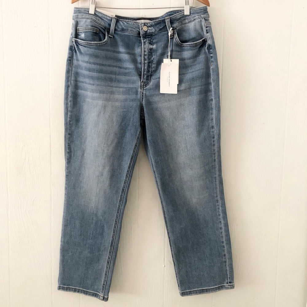 Flying Monkey Mid Rise Slim Straight Blue Jeans
